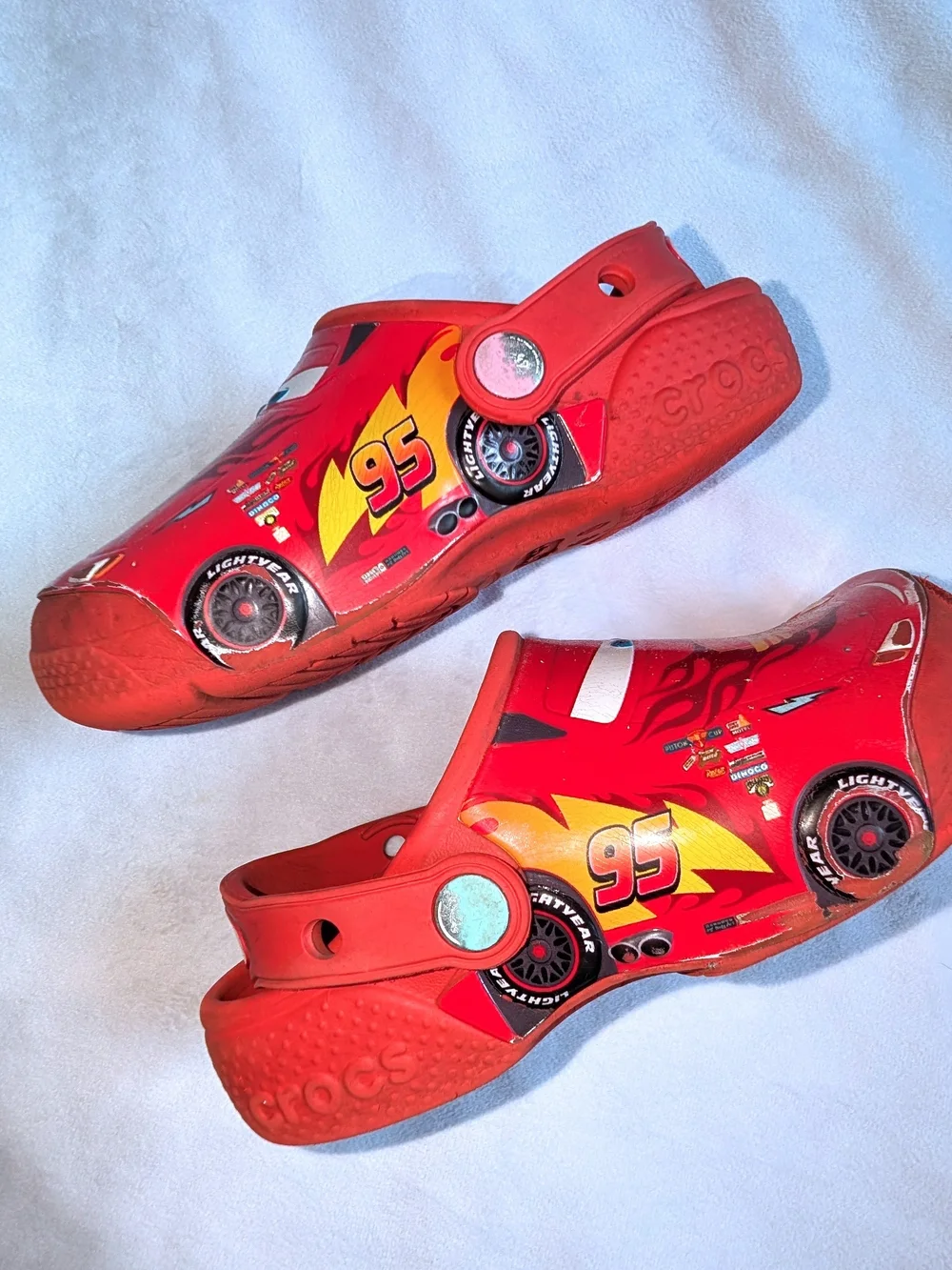 Children Size C12 Crocs Lighting Mcqueen Disney Pixar Cars Priston Cup Red
